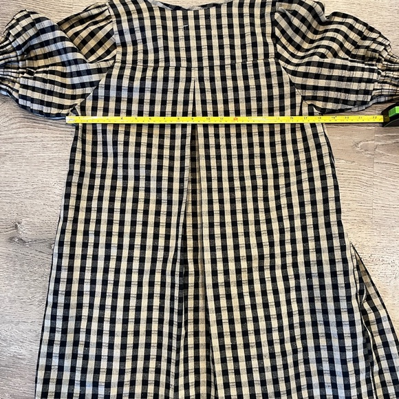 Free People Gingham Black and Cream Mini Dress Size XS - Picture 13 of 14